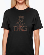 Load image into Gallery viewer, Rosebud Shirt (Crew Neck, Short Sleeve, Gold Rhinestones)
